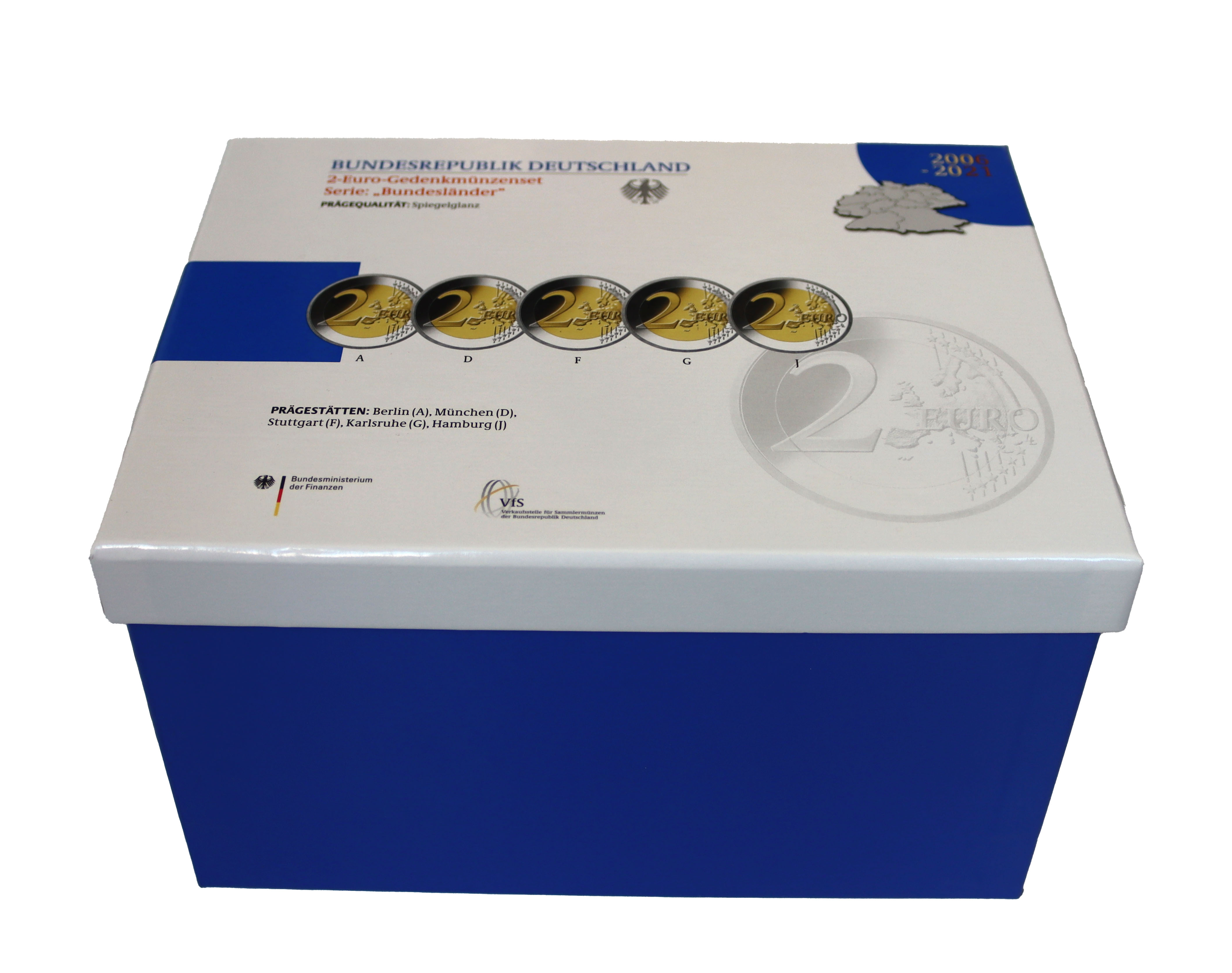 BRD 2006-2022, Serie Bundesländer, 16 Sets zu 5 x 2 Euro PP komplett