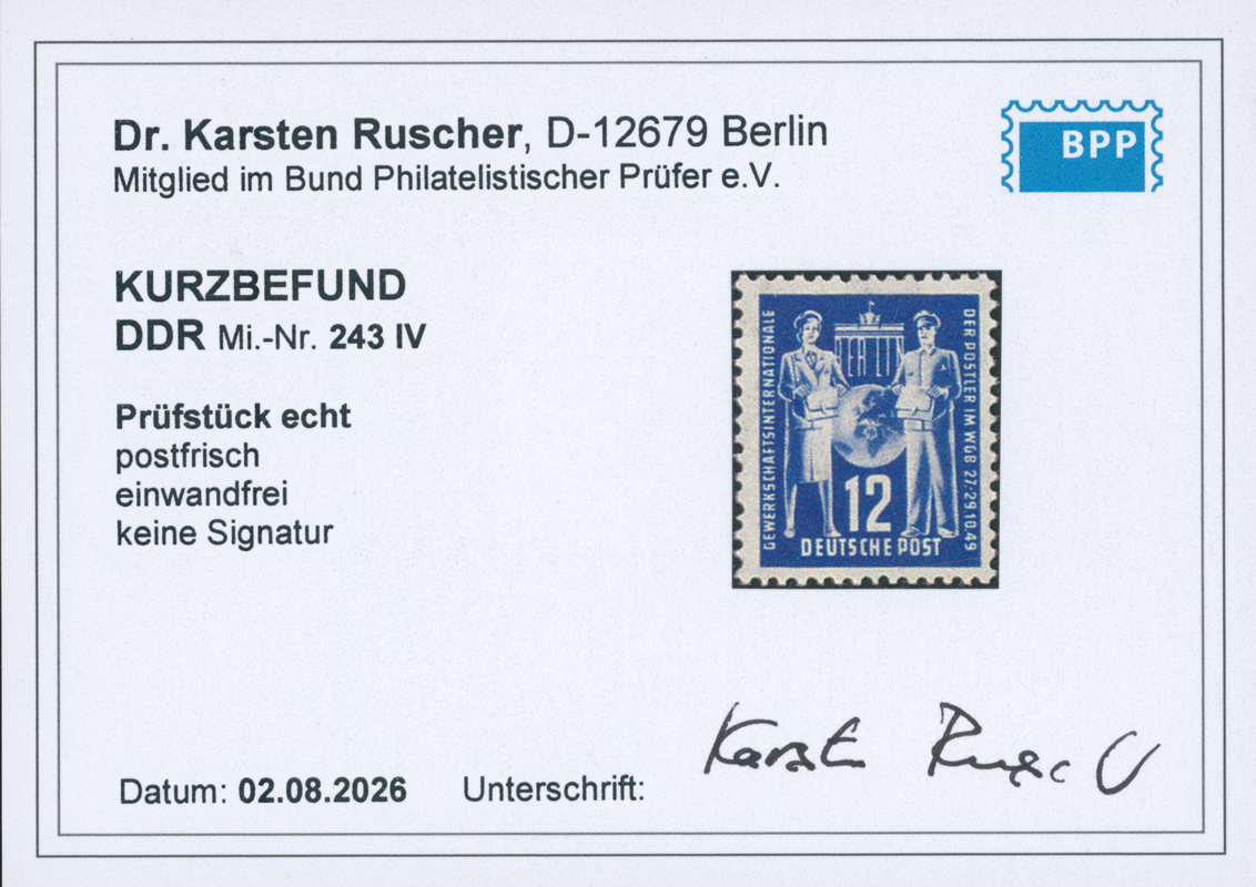 DDR 1949 MiNr. 243 IV