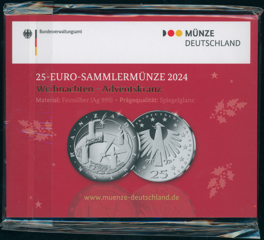 BRD 25 Euro 2024 F Weihnachten - Adventskranz PP