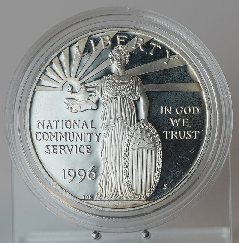 USA Silver Dollar 1996 S National Community Service PP