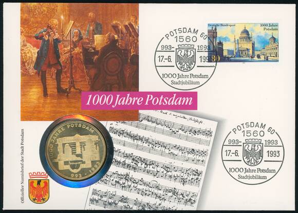 BRD 1993/1993 Numisbrief 1000 Jahre Potsdam