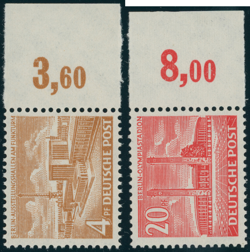 BERLIN 1953 MiNr. 112-113 Oberrand