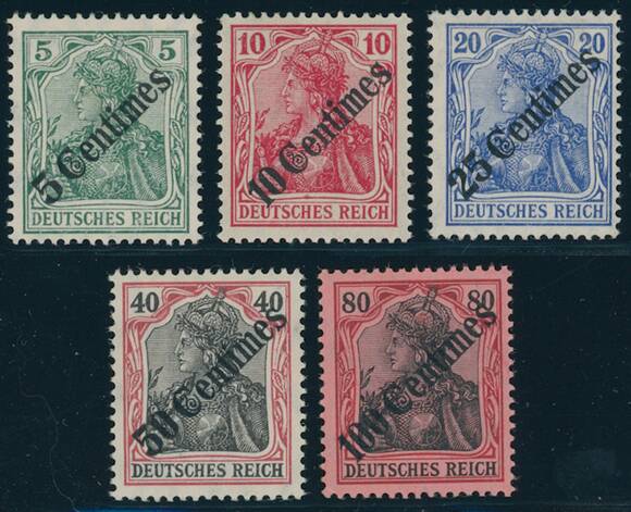 DP TÜRKEI 1908 MiNr. 48-52 DP TÜRKEI 1908 MiNr. 48-52