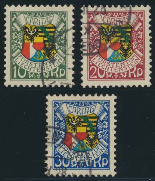 LIECHTENSTEIN 1927, MiNr. 75-77