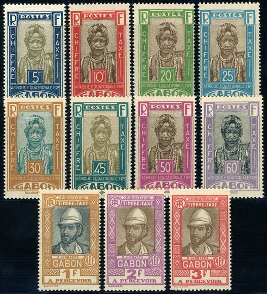 GABUN 1930 PORTO MiNr. 12-22