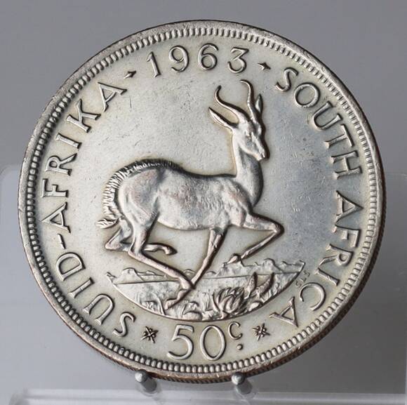 SÜDAFRIKA 50 Cents Silber 1961-1964 Springbock