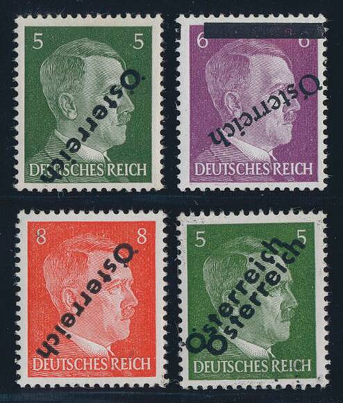 ÖSTERREICH 1945 MiNr. 660-662 K und 660 DD