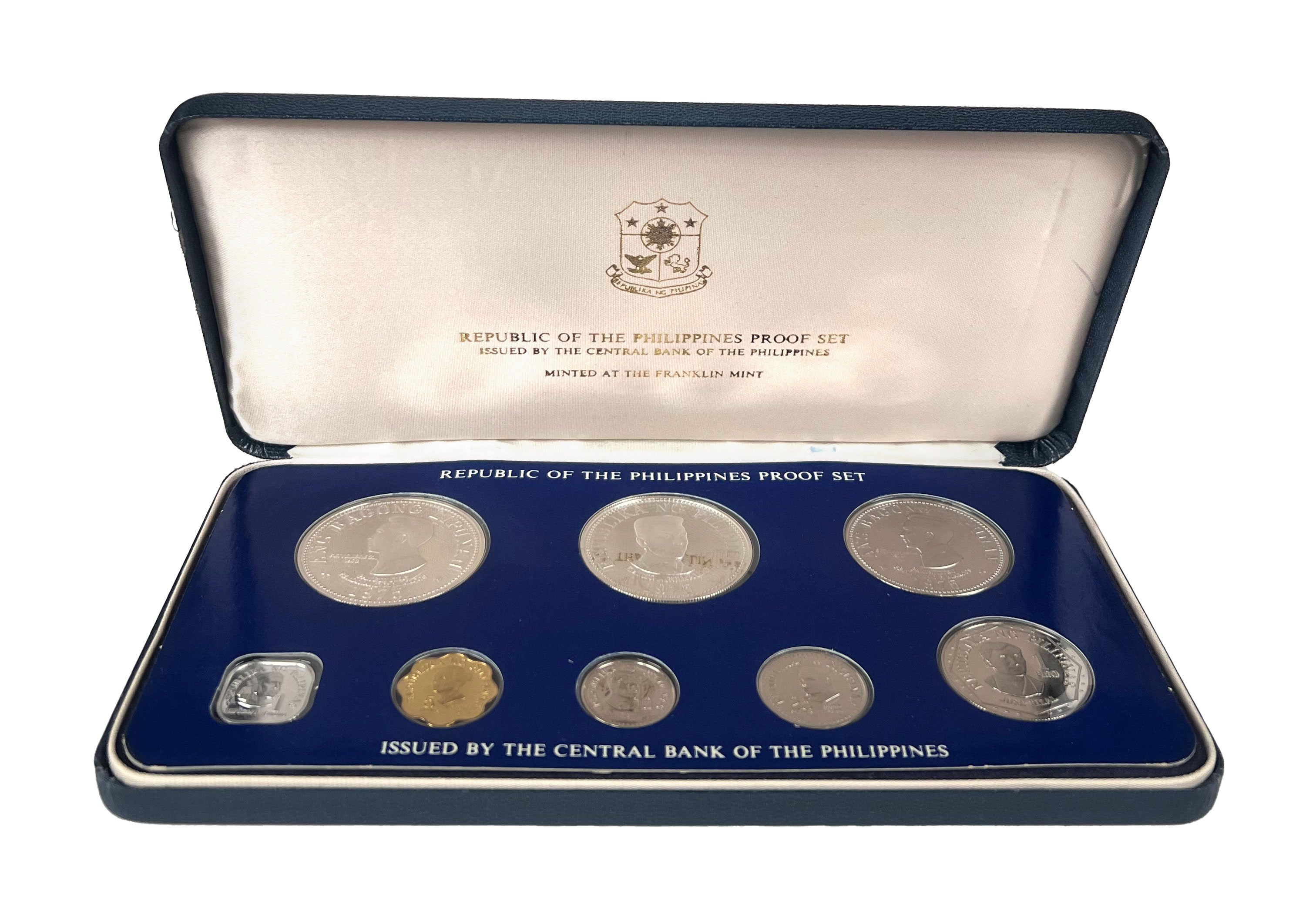 PHILIPPINEN 1977 schönes Proofset mit acht Münzen