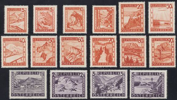 ÖSTERREICH 1947 MiNr. 838-853