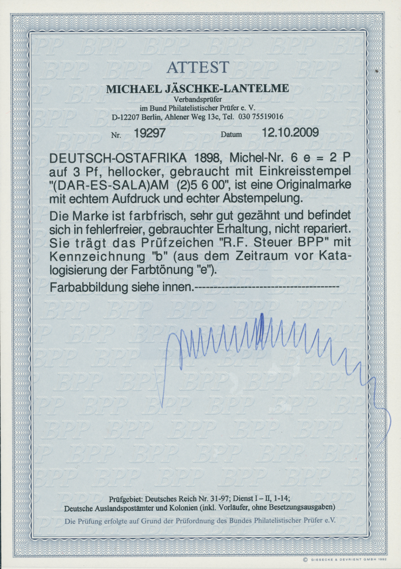 DEUTSCH-OSTAFRIKA 1896 MiNr. 6 e