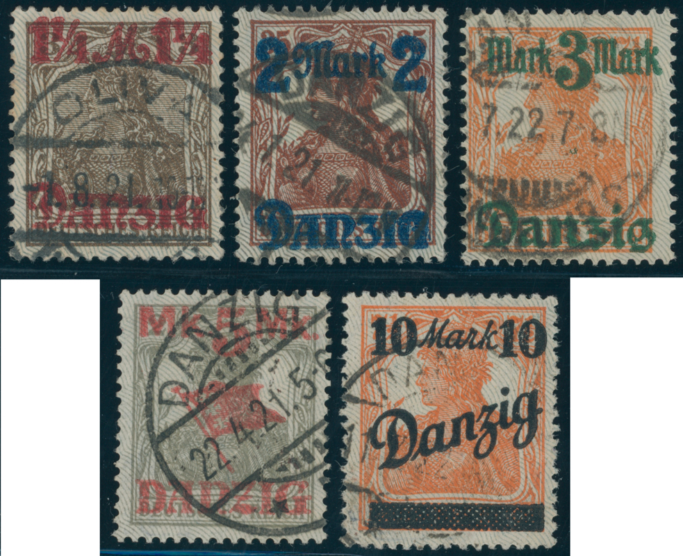 DANZIG 1920 MiNr. 27-31 II