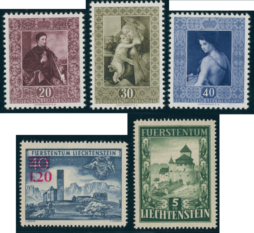 LIECHTENSTEIN Jahrgang 1952 komplett