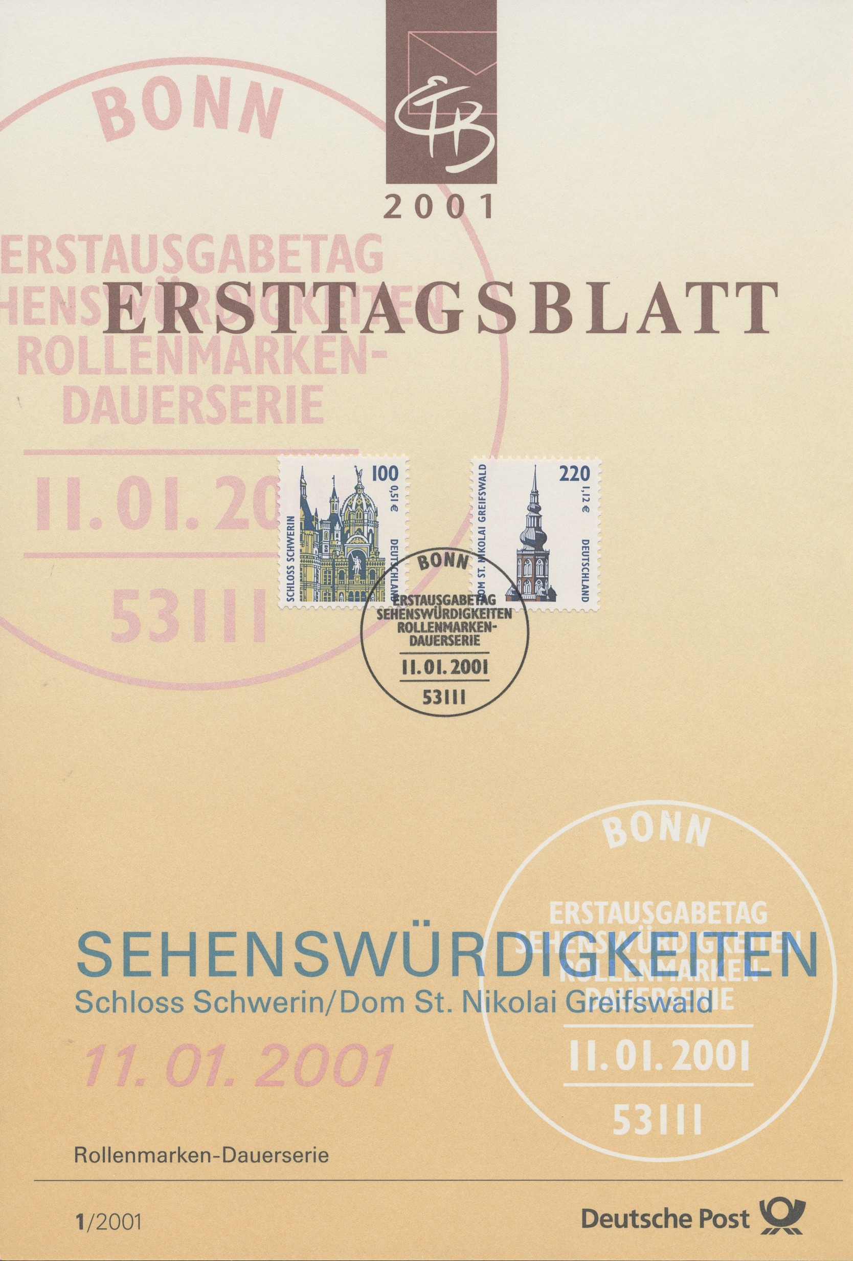 BRD Ersttagsblätter Jahrgang 2001