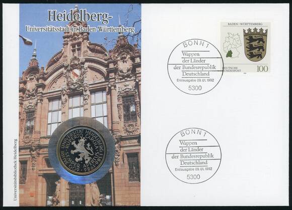 BRD 1986/1992 Numisbrief Heidelberg