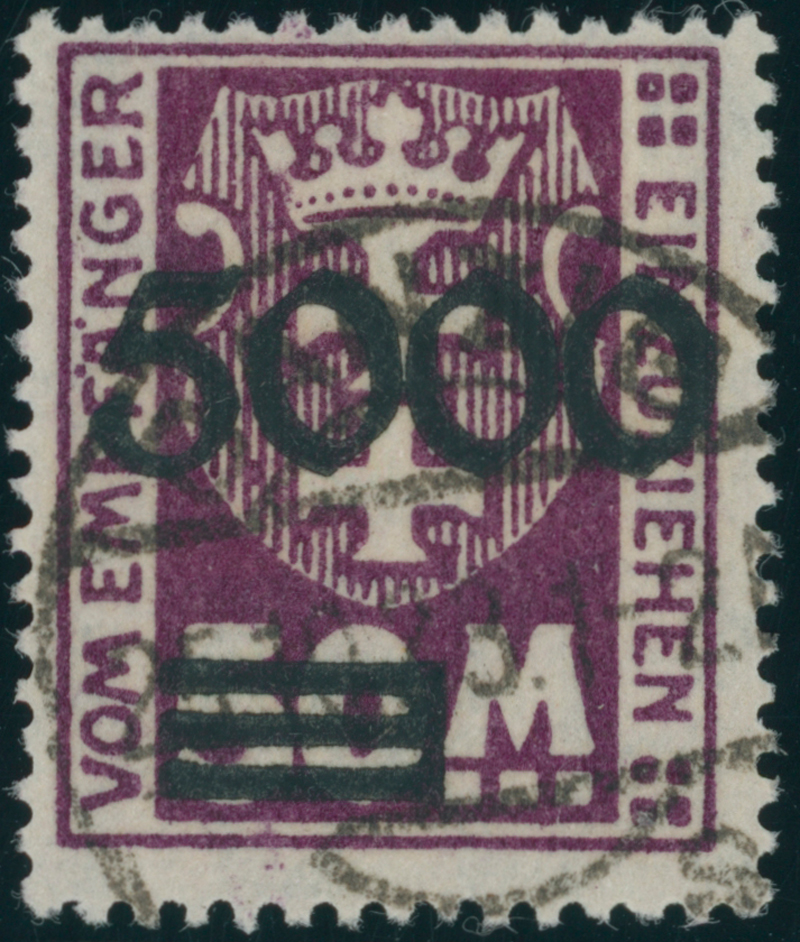 DANZIG PORTO 1923 MiNr. P 26 I