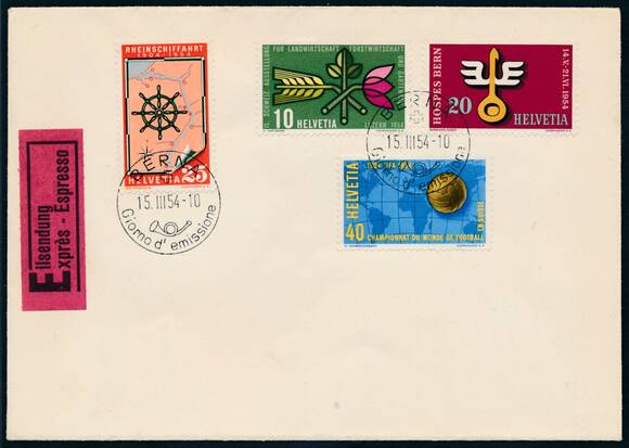 SCHWEIZ 1954 MiNr. 593-596 FDC