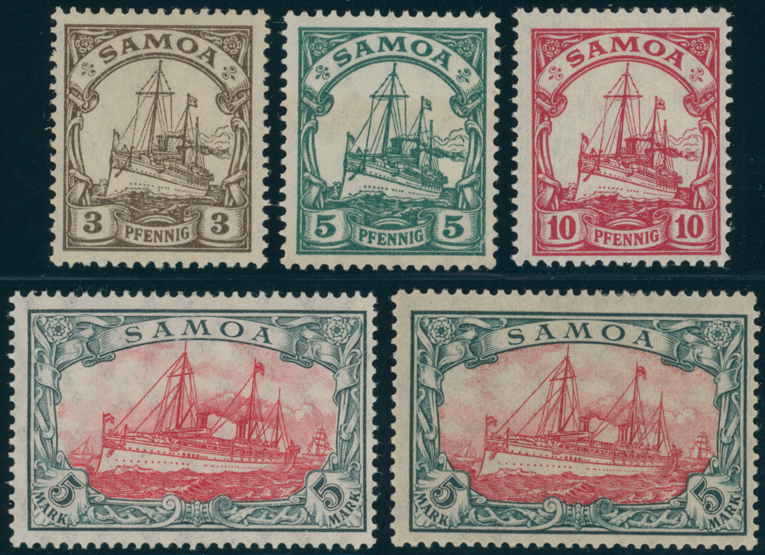 SAMOA 1919 MiNr. 20-22, 23 II A + B
