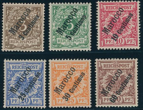 DP MAROKKO 1899 MiNr. 1-6 DP MAROKKO 1899 MiNr. 1-6