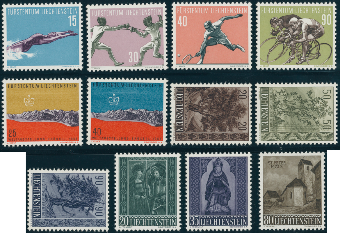 LIECHTENSTEIN Jahrgang 1958 komplett