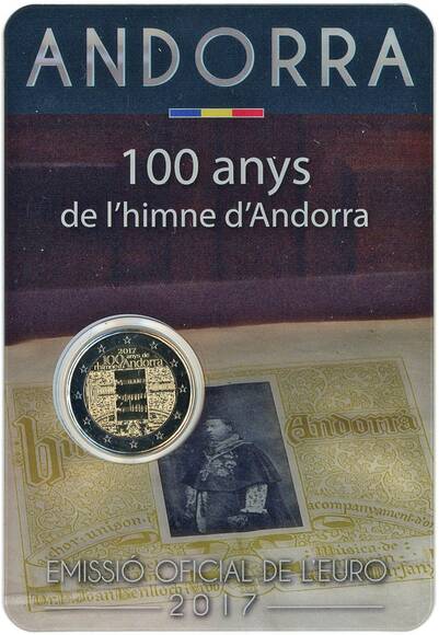 ANDORRA 2017 Coincard 2 Euro Nationalhymne ANDORRA 2017 Coincard 2 Euro Nationalhymne