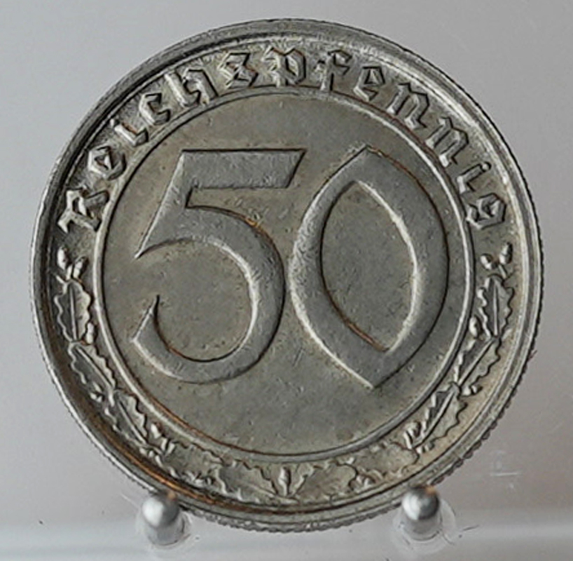 DRITTES REICH 50 Reichspfennig 1939 G, Jaeger 365