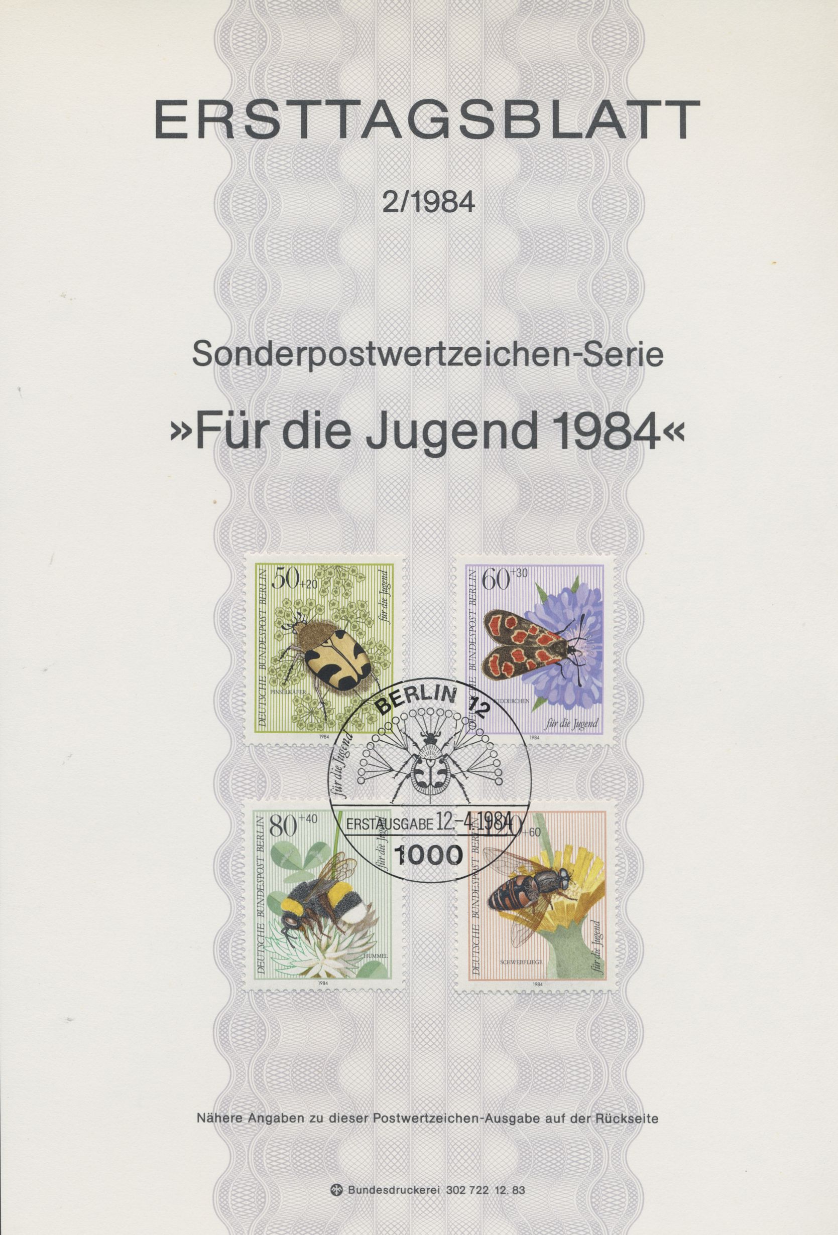 Berlin Ersttagsblätter Jahrgang 1984