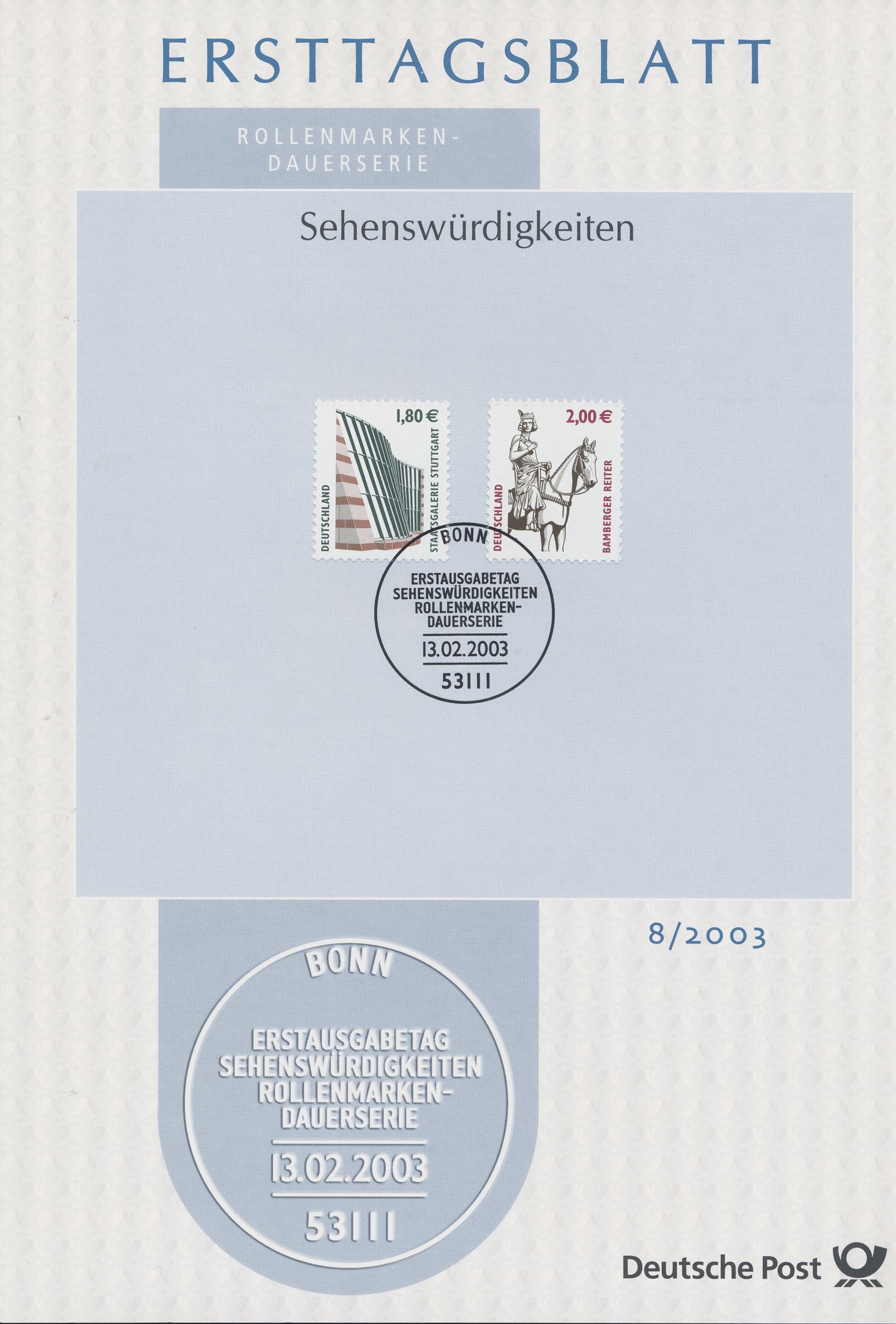 BRD Ersttagsblätter Jahrgang 2003