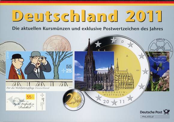 BRD Kursmünzsatz KMS Deutsche Post 2011 F