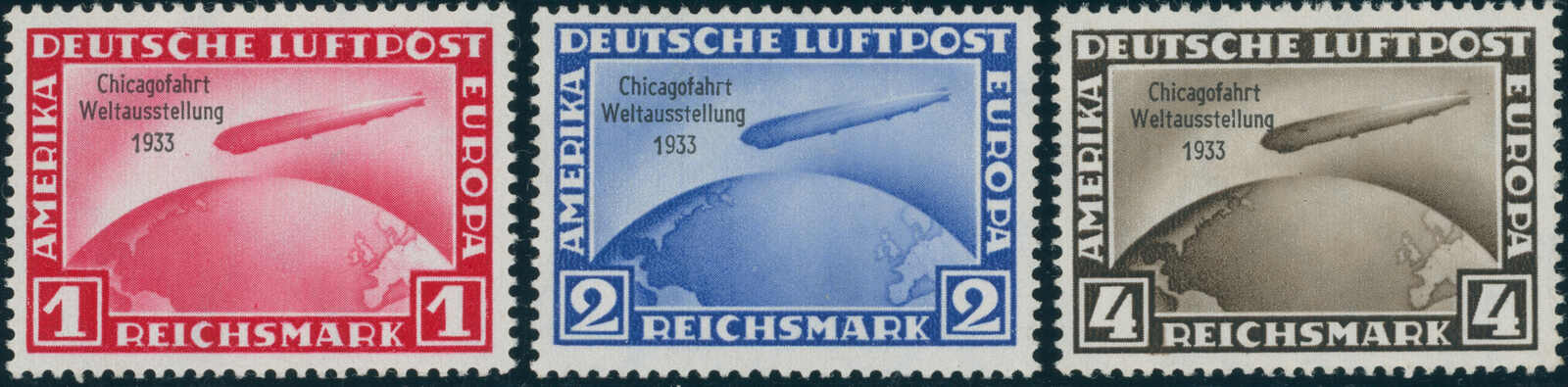 Deutsches Reich 1933 MiNr. 496-498 Chicagofahrt