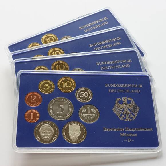 BRD 1989 Kursmünzsätze DFGJ komplett