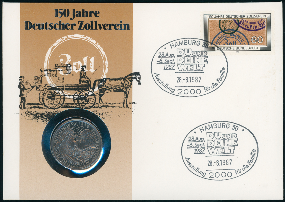 BRD 1984/1987 Numisbrief 150 Jahre Deutscher Zollverein