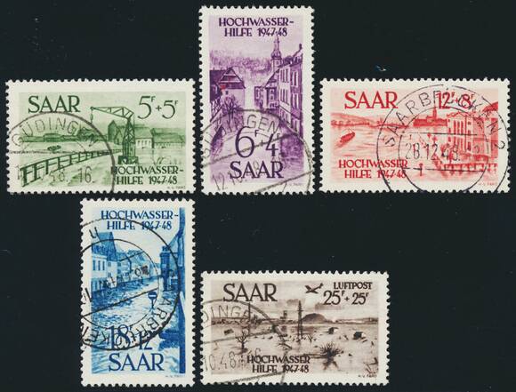 SAARLAND 1948 MiNr. 255-259