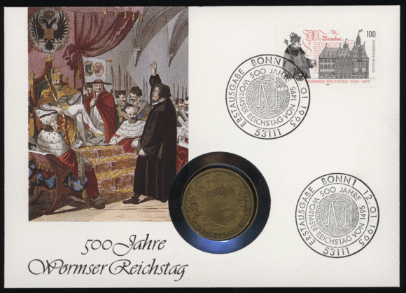 BRD 1983/1995 Numisbrief '500 Jahre Wormser Reichstag'