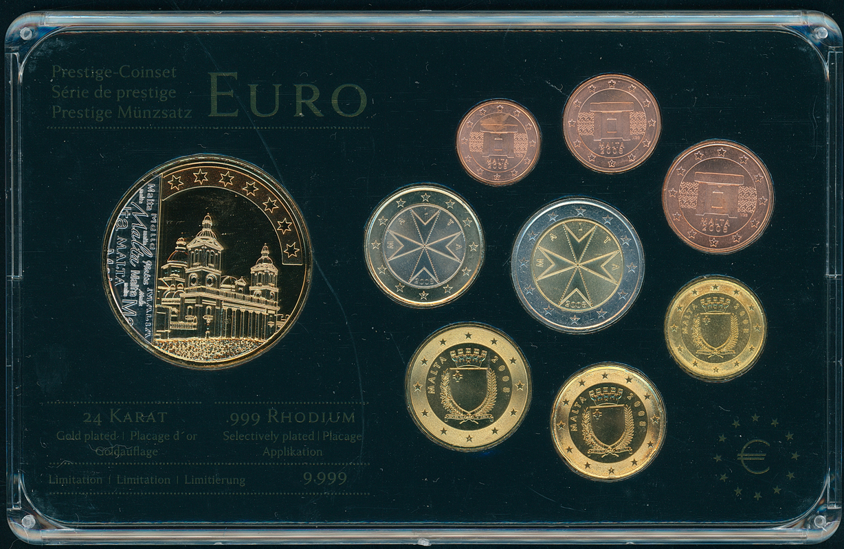 MALTA 2008 Euro-Kursmünzsatz im Prestige-Coinset