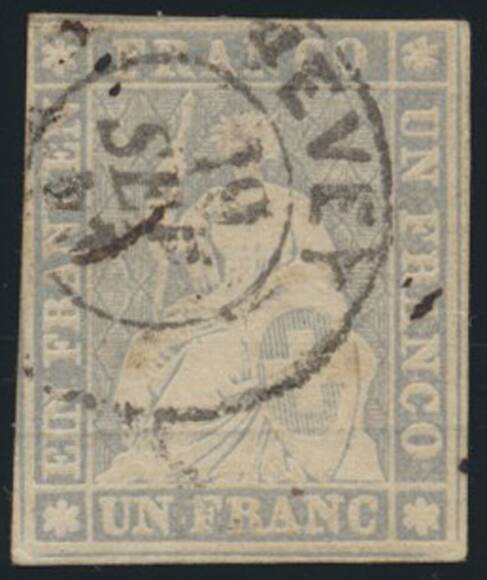 SCHWEIZ 1855 MiNr. 18 II A ys SCHWEIZ 1855 MiNr. 18 II A ys
