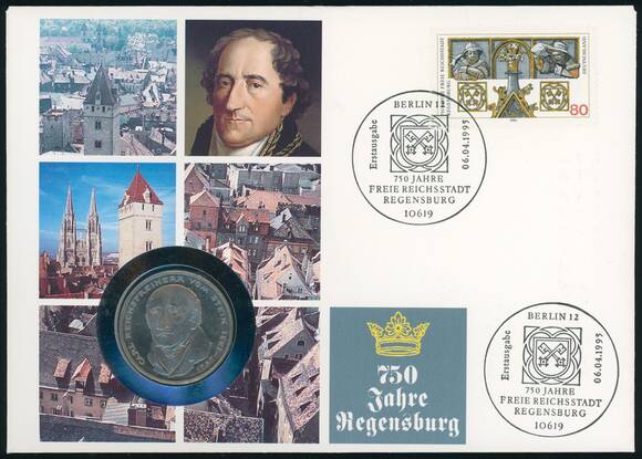 BRD 1981/1995 Numisbrief 750 Jahre Regensburg BRD 1981/1995 Numisbrief 750 Jahre Regensburg