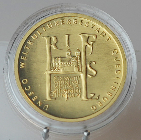 BRD 100 Euro Gold 2003 J Unesco Weltkulturerbestadt Quedlinburg