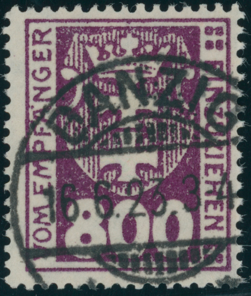 DANZIG PORTO 1923 MiNr. P 20 X
