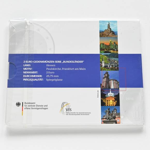 BRD 2015 Serie Bundesländer Hessen 5 x 2 Euro PP