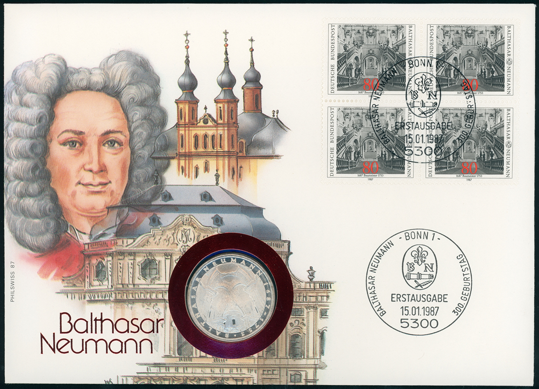 BRD 1978/1987 Numisbrief Balthasar Neumann