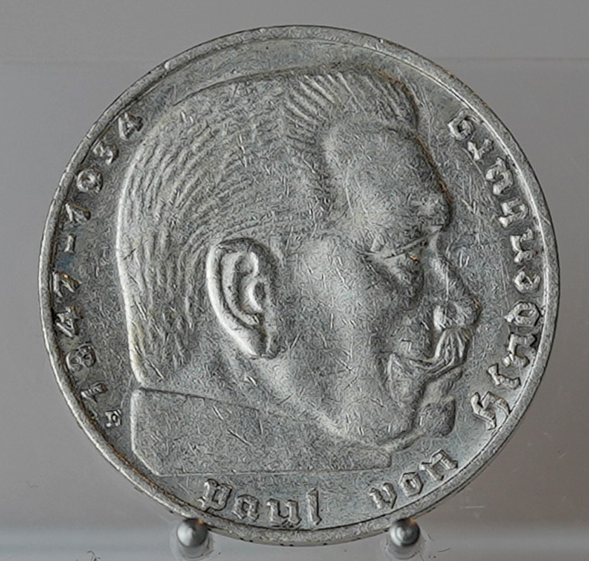 DRITTES REICH 2 Reichsmark Hindenburg 1936 E Jaeger 366