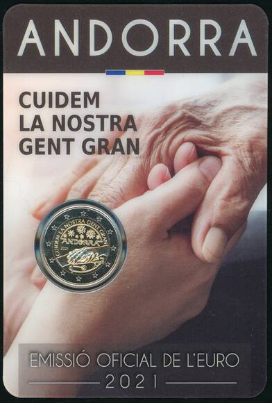 ANDORRA 2021 Coincard 2 Euro Altenfürsorge ANDORRA 2021 Coincard 2 Euro Altenfürsorge
