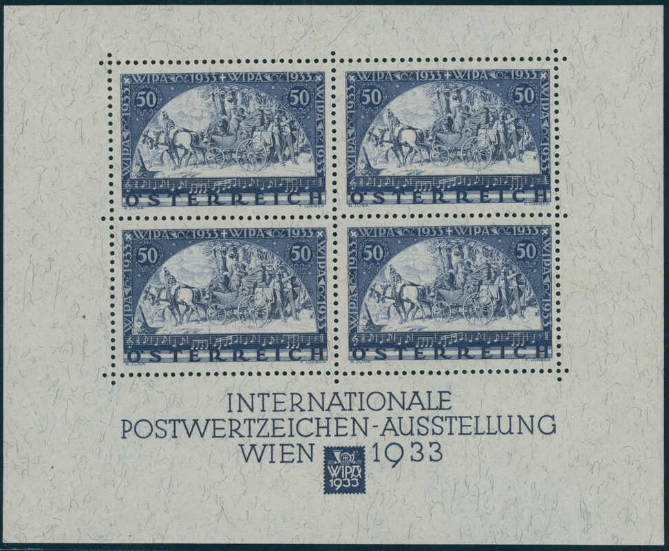 ÖSTERREICH 1933 Block 1 Wipa mit Umschlag