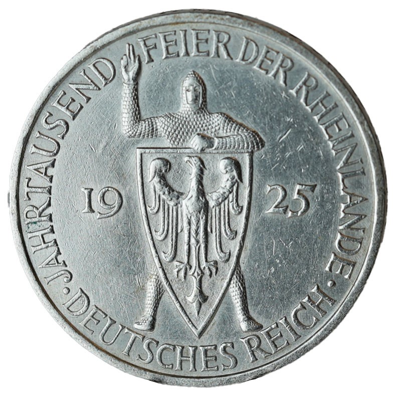 WEIMAR 5 Reichsmark 1925 E, Rheinlande, Jaeger 322