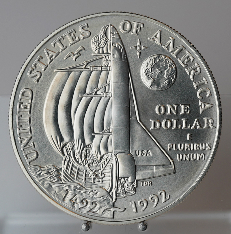 USA 1 Dollar Silber 1992 D 500. Jahrestag der Entdeckung Amerikas