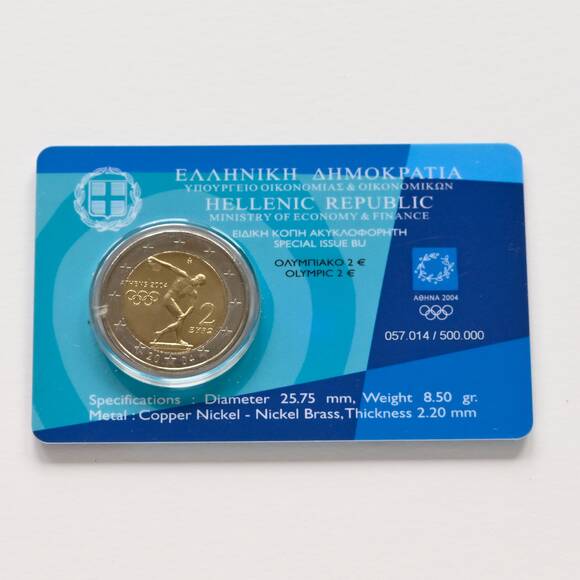 GRIECHENLAND Coincard 2 Euro 2004 Olympische Spiele