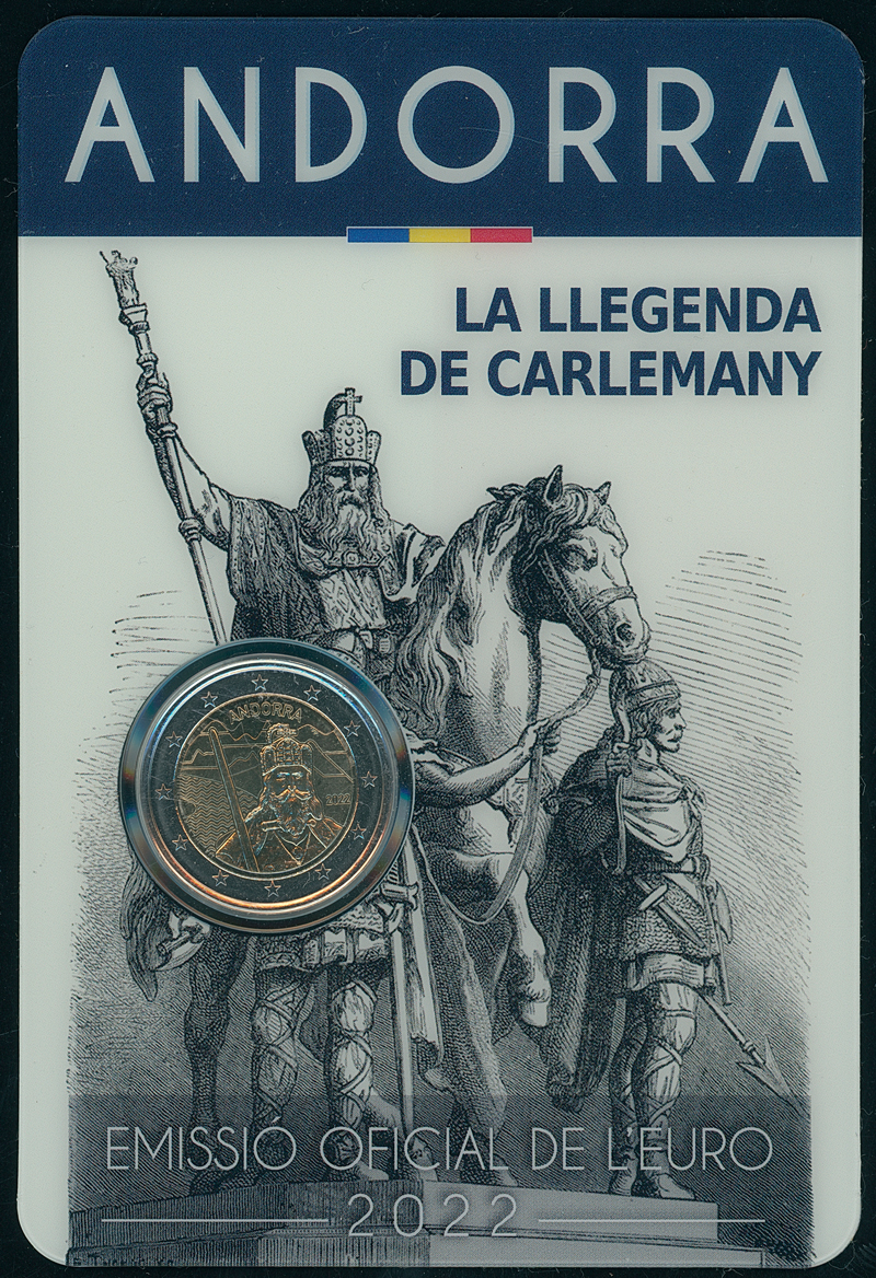 ANDORRA 2022 Coincard 2 Euro Karl der Große