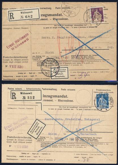 SCHWEIZ 1921/1922 MiNr. 106 und 170 SCHWEIZ 1921/1922 MiNr. 106 und 170