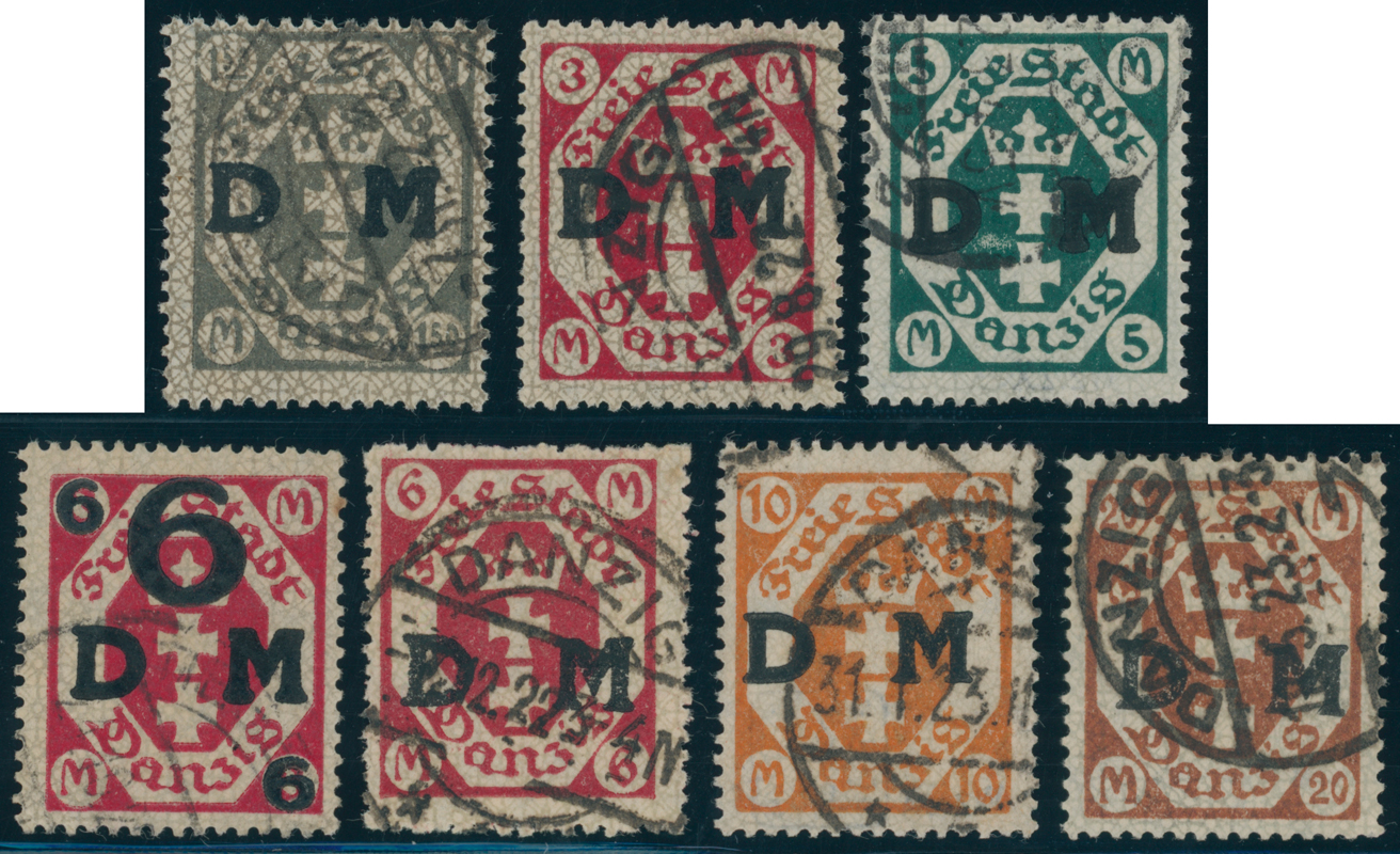 DANZIG DIENST 1922 MiNr. D 22-28