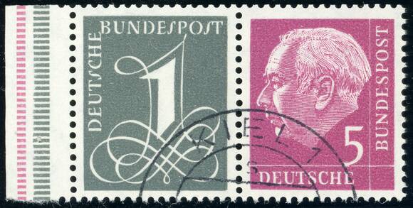 BRD 1960, Heuss und Ziffer, W 17 Y II mit 285 Y II BRD 1960, Heuss und Ziffer, W 17 Y II mit 285 Y II